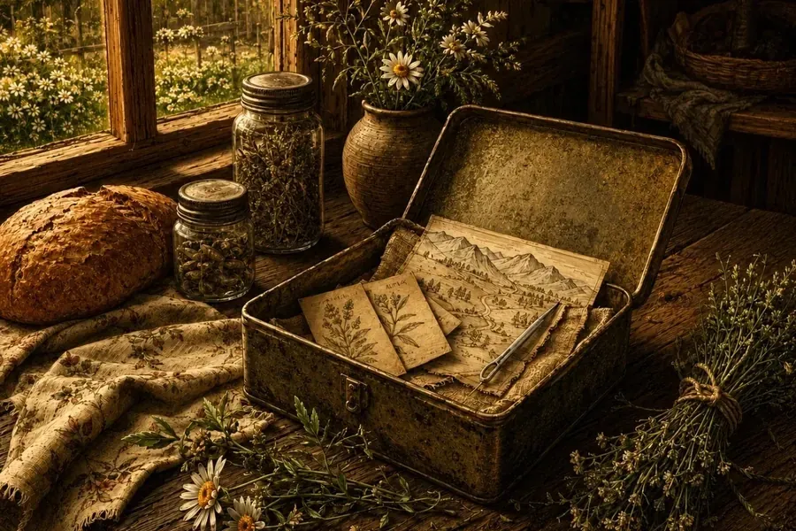 Herbs and pack of seeds